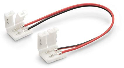 LED Universum 2 pol Verbinder für einfarbige LED Streifen (2-poliger Verbinder, SMD3528, 8mm Breite, Klippverbinder, Schnellverbinder) - 15cm