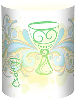 Ursus 18400083 - Mini-Tischlichter Ambiente, Kelch, grün, 5 Blatt, aus Transparentpapier, ca. 10 x 27 cm, 115 g/qm, Durchmesser ca. 8 cm, einseitig bedruckt, ideal als Tischdeko