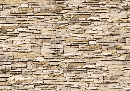 wandmotiv24 Fototapete Stone Natur, XXL 400 x 280 cm - 8 Teile, Wanddeko, Wandbild, Wandtapete, Naturstein,Asien, Steinmauer M0239