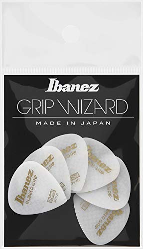 Ibanez Flat Pick 6 Pack PPA16MRG-WH - Rubber Grip 0,8 mm