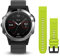 Garmin Fenix 5 - Reloj multideporte, con GPS y medidor de frecuencia cardiaca, lente de cristal y bisel de acero inoxidable, 47 mm, Silver pack 2 correas (Negra y Amarilla fluor)