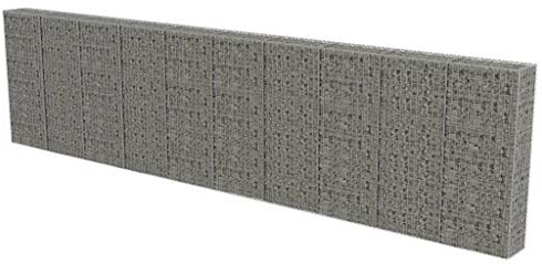 vidaXL vidaXL Gabionenwand mit Abdeckungen, verzinkter Stahl, Gartenzaunwand, verschiedene Größen