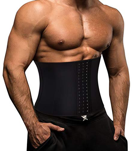 Gotoly Taille Trainer Fitness Gürtel Sauna Bauch Weg Herren Body Shaper Gewichtsverlust Korsett Fettverbrennung Taillenmieder Neoprene Schweiß Rückenbandage (Schwarz, M)