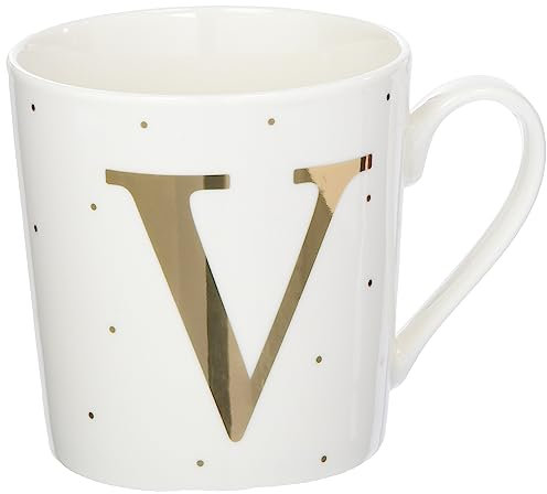 Depesche 5909.047 - Tazza con manico, in porcellana, 300 ml, con scritta V