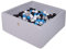 MEOWBABY Piscine À Balles 90X90X40cm/300 Balles ∅ 7Cm Carré Bébé Enfant Bambin Jouets pour Les Tout-Petits Fabriqué de jouetMousse Fabriqué en UE Quadratique Gris Clair: Blanc/Bleu/Noir/Gris