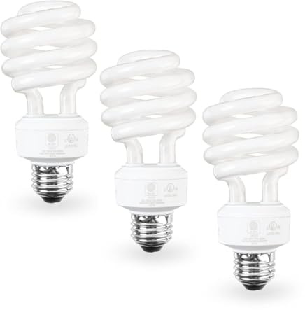 SLEEKLIGHTING E26 Standard Screw Base 23W Spiral CFL Light Bulb Warm White