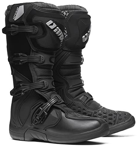 IMX RACING X-TWO Stivali da Moto Motocross Enduro Certificazione CE Nero Chiusura a quattro fibbie numerosi protettori e rinforzi TPU e TPR