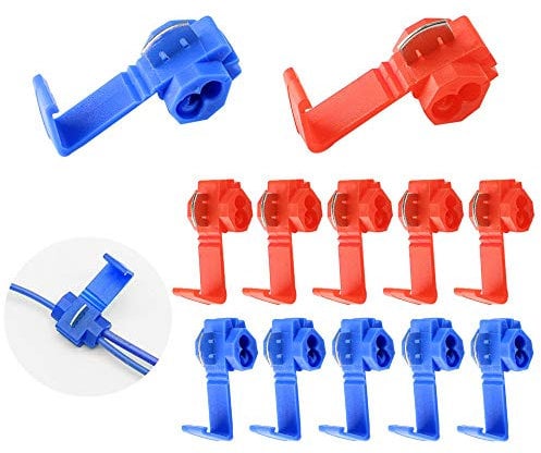 Aiqeer 60 Piezas Kit Conectores de Cable de Scotch Lock, Terminales de Empalme Crimp Electrical, Conectores Rápido Empalme Eléctricos (Rojo & Azul)