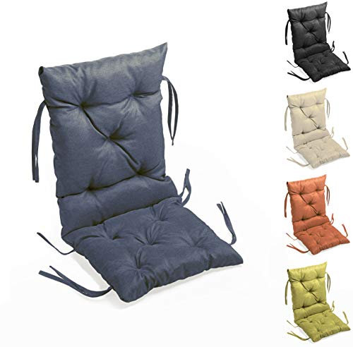 sunnypillow Stuhlkissen Outdoor, Indoor - 40 x 40 x 40 cm - Auflage für Stühle, Bänke in Haus und Garten - Sitzkissen und Rückenkissen - Stuhlauflage, Gartenkissen für Gartenmöbel - Kissen Blau