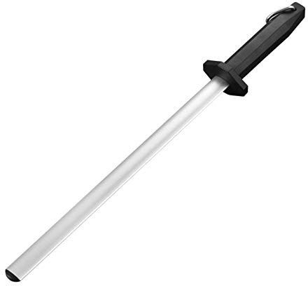 XXSLY Emery Knife Sharpener, 12in Stainless Steel Sharpener with Pp Hexagonal Handle, Lightweight and Durable Professional Kitchen Tools for Chefs and Butcher