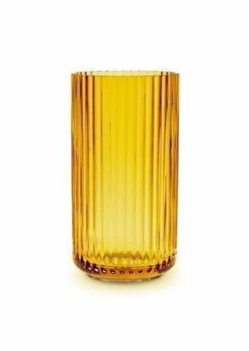 Lyngby Porcelæn Vase H15.5 cm Lyngby en Verre soufflé Intemporel, Jaune