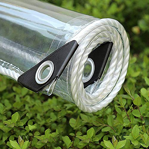 LIUXR Bâche Industrielle Bâche Transparente avec œillets, Bâche Transparente en Plastique Imperméable épaissie, Couverture De Feuille De Toit De Terrasse De Pergola en PVC Durable,1.8x4m/5.9x13ft