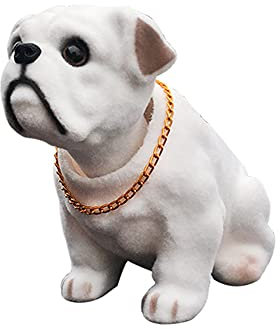 Auto Armaturenbrett Spielzeug,Asudaro Mini Wackelkopf Spielzeugauto Nicken Hund Ornamente Auto Cartoon Ornamente Auto Craft Mini Tier Kreatives Geschenk Auto Innen Armaturenbrett Dekoration,Weiß