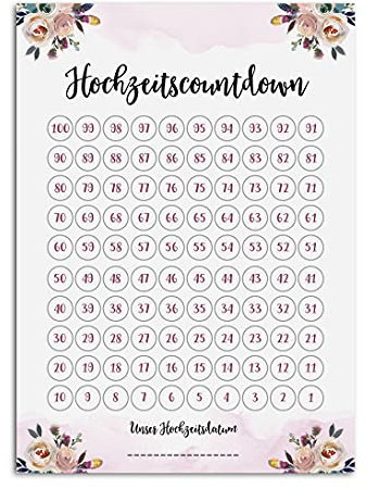 Nastami Postkarte Hochzeitscountdown BOHO Countdown Hochzeit Postkarte Save the date