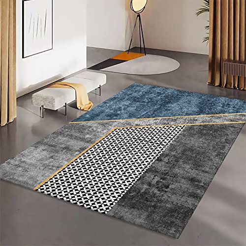 Teppich Baby spielteppich vorzimmer Teppich Blau grau modernes tintenstil geometrisches Design kinderzimmerteppich mädchen 200x350cm