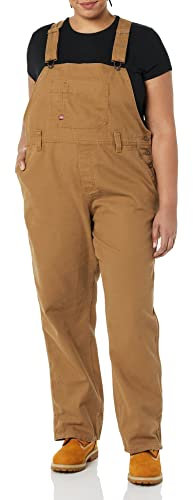 Dickies Damen Latzhose mit Geradem Bein und Lockerer Passform Latz-Shortalls, Braune Ente, 22 Plus