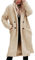 Onsoyours Damen Winterjacke Revers Parka Elegant Trenchcoat Mantel Plüschjacke Plüschmantel Teddy Fleece Jacke Lang Cardigan Outwear Coat Übergangsjacke A Beige S