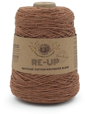 Lion Brand Yarn Re-Up Bonus Bundle Yarn, Rust | Recycled Cotton, Polyester Blend Yarn for Knitting, Crochet, Crafting, Worsted Fiber for Bags, Kitchen Dish Towels, Blankets