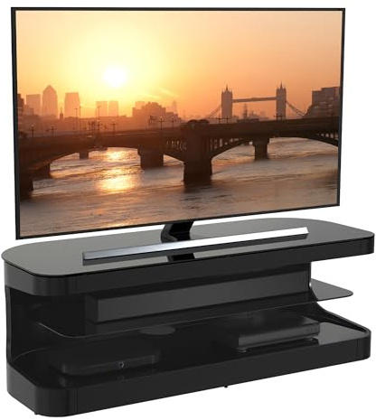 AVF Grained Black TV Stand, 1.25m, for 65 Inch TVs