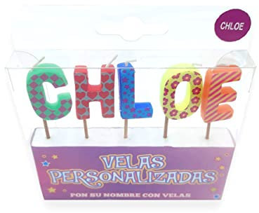 Kerzen mit Namen für Party und Geburtstag (Chloe)