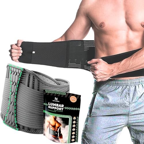 NativoDex Faja Lumbar Hombre y Mujer - Soporte Especial Lumbar y Espalda Baja - Cinturón Soporte Lumbar con Doble Ajuste