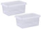 CHPL 2x 11 Litre Large Crystal Clear Plastic Storage Box With Secure Clip on Lid Stackable Organizing Box Transparent Container For Bedroom, Garage, Office (11 Litre)