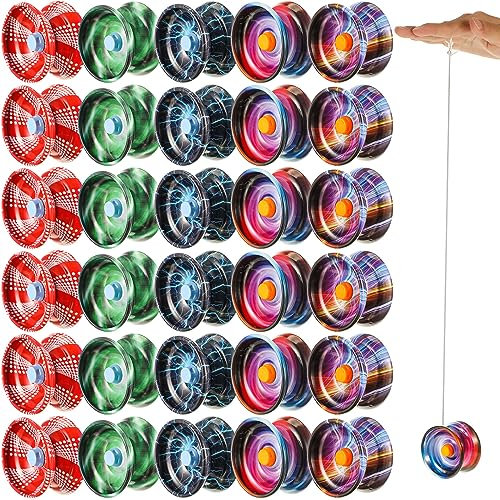 Lenwen 30 Stück Jo-Jo-Reaktionsbälle aus Metalllegierung, bunt, für Anfänger, Erwachsene, Spieler, 5 Stile