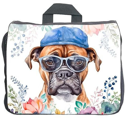 Cadouri Hundezubehörtasche mit Boxer - Aufbewahrungstasche mit Hunderasse für Hundebesitzer - originelles Geschenk - handgefertigt