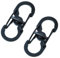 2 Pezzi Mini Durable In Acciaio Inox a Doppio Moschettone Ganci Unisex Evita che Chiavi e Altri Piccoli Accessori Cadano 35 mm di Lunghezza x 15 mm di Larghezza x 1,5 mm di Spessore (Nero)