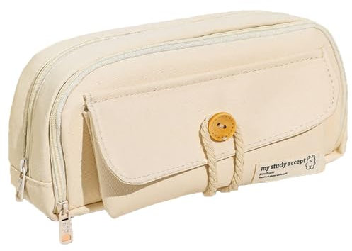 OUCONGK Federmäppchen mit 3 Groß Fächer, Mäppchen Mädchen Junge Teenager, Baumwollseil Schreibwaren Stifttasche, Große Kapazität Pencil Case, Wasserdicht, Unisex Schreibwaren für Schule & Büro