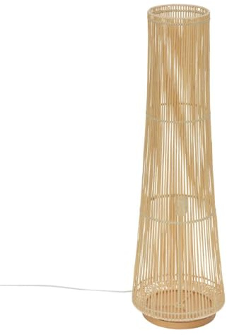 Atmosphera - Lampadaire sur Pied Mahe - Beige - H 100 cm - Bambou et Rotin, Style Bohème - Pour Salon, Chambre, Bureau
