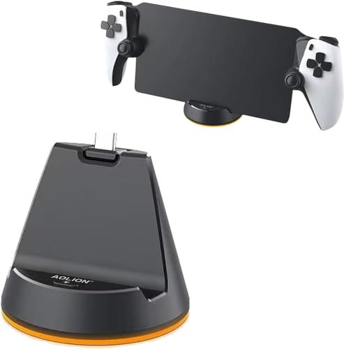 RuiDay PS Portal Ladestation,Tragbare PS5 Playstation Portal Remote Player,PS5 Ladestation mit Typ-C und LED-Umgebungslicht,Playstation 5 Zubehör Ladestation,PS5 Remote Player Zubehör