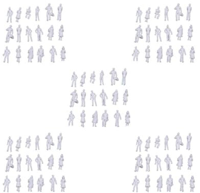 5 Set 100 Stück Kunststoff hellgrau Modelleisenbahn Menschen Figuren Maßstab TT (1 bis 100)