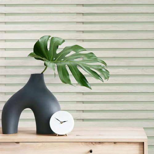 Fine Décor Wood Slats Wallpaper - Modern Wallpaper for Living Room, Bedroom, Fireplace - Decorative Luxury Wall Paper with Wood Effect Pattern (Sage Green)