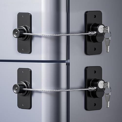 KIZZHISI Fridge Lock (2 Pack),Refrigerator Lock with Keys,for Fridge, Cabinet Locks