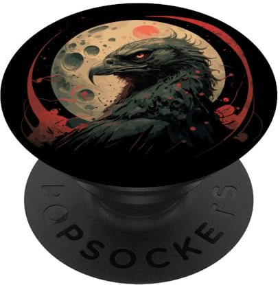 Lustige Amsel Krähe Adler Vogel Mond Skizze Wildlife Vintage PopSockets mit austauschbarem PopGrip