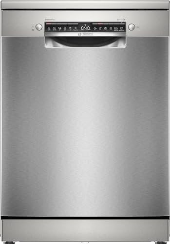 Bosch SMS4ENI06E Serie 4 Lavastoviglie da libera installazione, EfficientDry: apertura automatica della porta, Home Connect, Terzo cestello extra spazio, Acciaio, 60cm