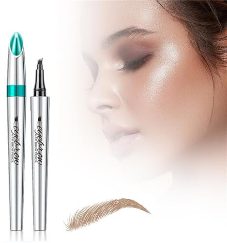 3D Waterproof Microblading Eyebrow Pen - 2024 New 4 Fork Tip Tattoo Pencil,Microblading Eyebrow Pen,3D Microblading 4-tip Eyebrow Pencil,Long-Lasting and Smudge-proof Eyebrow Makeup (Light Brown)