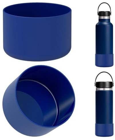 Linkidea 2 Pack Water Bottle Boot Compatible with Hydro Flask Wide Mouth 12oz/14oz/16oz/18oz/20oz, Silicone Bottle Bottom Sleeve Bumper Protector (Cobalt)