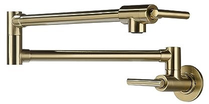 Topffüller, moderner Messing-Topffüller, zwei Aufsätze, Wandmontage, klappbar, for die Küche, Topffüller, Schwenkarm