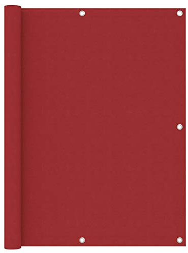 LAPOOH Balkon-Sichtschutz Rot 120x500 cm Oxford-Gewebe, Balkonsichtschutz, Windschutz Balkon, Windschutz Terrasse, Balkonverkleidung, Sichtschutz Garten - 135042