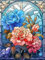 Gemartmall Diamond Painting Erwachsene Blumen, Diamant Painting Mehrfarbiges Glas Blumen, 5D Diamond Painting als Home Decor (30x40 cm)