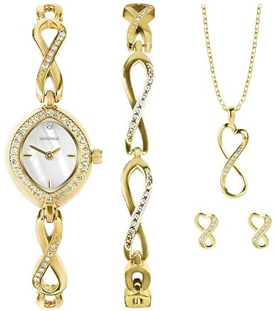 Sekonda Dress Gift Set Ladies 18mm Quartz Watch in Gold with Analogue Display, and Gold Alloy Strap 49057