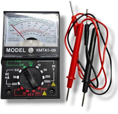 Multimetro analogico, mini Tester analogico, con cavi puntali,voltmetro Amperometro Ohmmetro