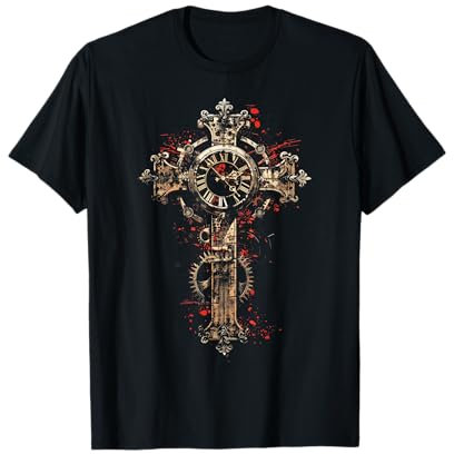 Gothic Kreuz kombinierte Uhr Gothic Kreuz T-Shirt