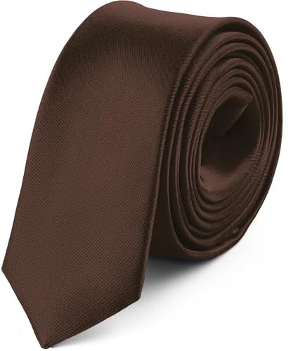 Ladeheid Herren Schmale Krawatte SP-5 (150cm x 5cm, Braun24)
