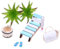 Strand Mikrolandschaft, Miniatur Dekoration, Mini Stranddekorationen, Mini-Strand-Set, Mini Liegestuhl Kleine Aloe-Vera-Gras, Accessoires für DIY Fee Garten, Puppenhausdekoration, Geeignet Für DIY