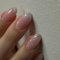 Glitter Pink False Nails Short Oval, SXVME Pink Press on Nails with Sliver Sequins, Shiny Sparkle Fake Nails Elegant, Acrylic Stick on Nails Women Daily Wear