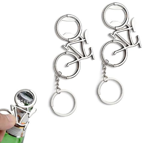 2 Stück Schlüsselanhänger Fahrrad,Bottle Opener,Bieröffner,Flaschenöffner Fahrrad,Mini Flaschenöffner Schlüssel,Tragbarer Bieröffner,Bottle Opener Anhänger,Fahrräder,Zubehör,Version,Drehverschluss