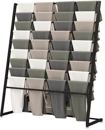 Handtuchständer Organizer Rack - Schalhalter Aufbewahrung - Hijab Schals Display-Rack, Bodenstehender Schal-/Seidenschalständer, Kommerzieller Kleiderständer, Hosenbügel, Schal-Organizer(Black,120X40X